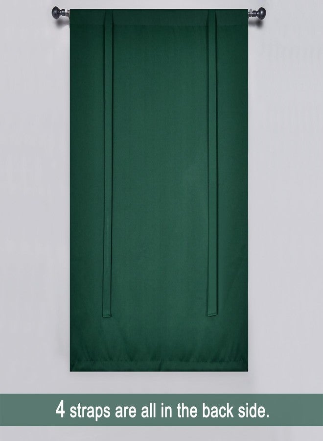 DONREN Christmas Dark Green Tie Up Shade for Bathroom - Farmhouse Kitchen Curtain Thermal Insulated Window Treatment Rod Pocket Balloon Christmas Valance (1PC,34W x 45L) - Image 5